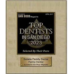 Top Dentists in San Diego 2023 Award Selected by Peers for Excellence in Dental Care – Poway Dentist San Diego Top Dentists 2023 Recognition Honoring Peer-Selected Dental Excellence – Poway Dentist